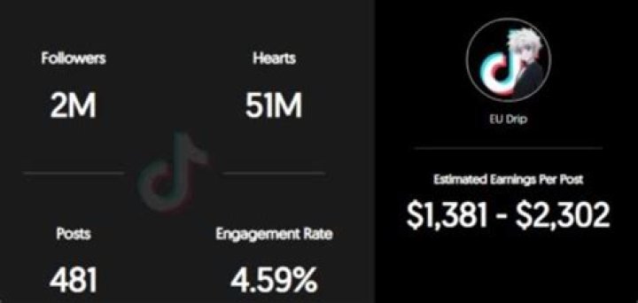 Eudrip estimated TikTok earning