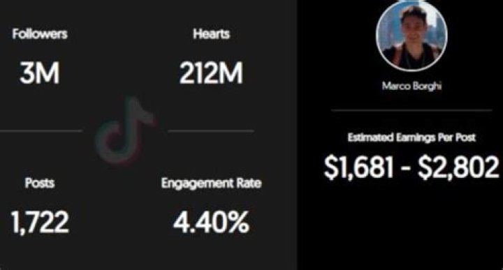 Marco Borghi TikTok earning