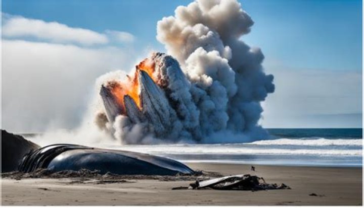Oregon Whale Explodes On The Beach