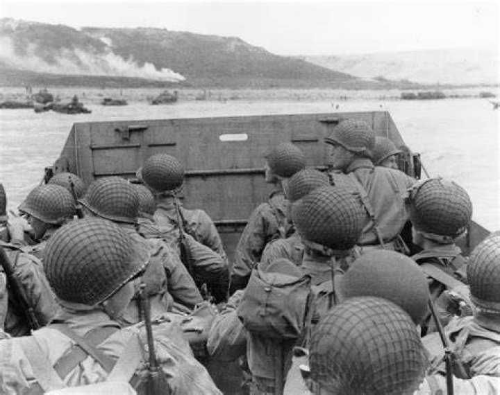 Troops on the shores during Operation Husky.