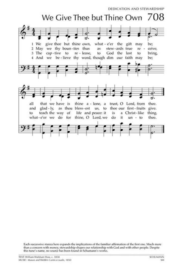 We Give Thee But Thine Own - BridgeSongs
